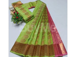 SAMUTHRIKA SILK SAREE - LIME GREEN