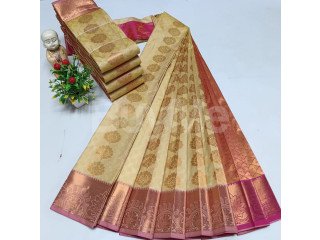 SAMUTHRIKA SILK SAREE - CREAM COLOUR