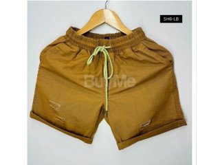 MENS PATCH SHORT - LIGHT BROWN