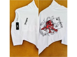 DOUBLE SIDE PRINT CREW NECK TSHIRT - WHITE