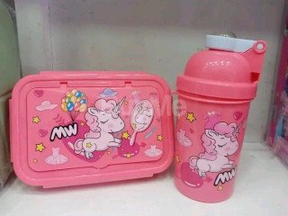 KIDS LUNCH BOX AND WATER BOTTLE PINK