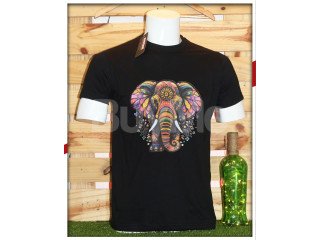 ELEPHANT CREW NECK T SHIRT - BLACK