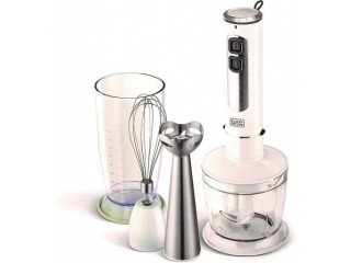 BLACK + DECKER 4 IN 1 STAINLESS STEEL HAND BLENDER WITH CHOPPER & WHISK