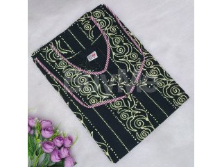 MATERIAL COTTON STITCHED MAXI - BLACK