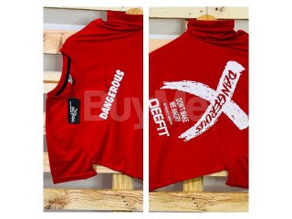 DOUBLE SIDE PRINT CREW NECK TSHIRT - RED