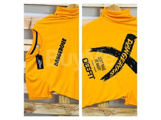 DOUBLE SIDE PRINT CREW NECK TSHIRT - YELLOW