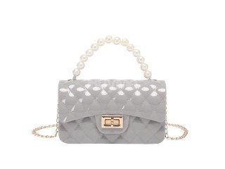 IMPORTED CHAIN SHOULDER BAG - GREY