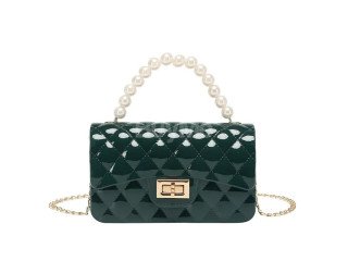 IMPORTED CHAIN SHOULDER BAG - GREEN