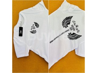 DOUBLE SIDE PRINT CREW NECK TSHIRT FOR SALE - WHITE