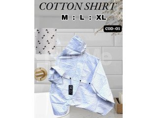 COTTON SHIRT FOR SALE - WHITE MIX BLUE