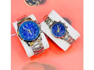 COUPLES WATCH - SILVER WITH BLUE