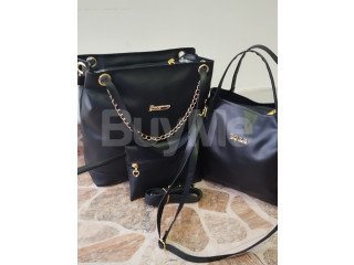 HAND BAG SET - BLACK