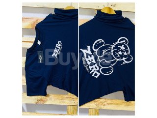 DOUBLE SIDE PRINT CREW NECK TSHIRT - DARK BLUE