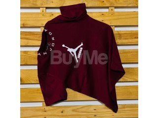 RIB PRINT CREW NECK T-SHIRT - MAROON COLOUR