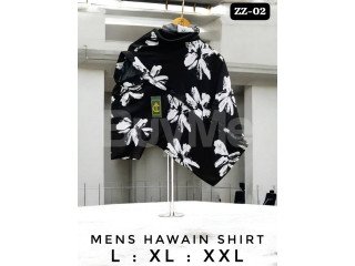 FLORAL PATTERN HAWAIN SHIRT - BLACK