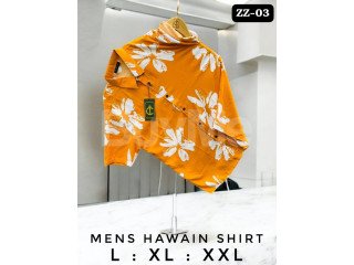 FLORAL PATTERN HAWAIN SHIRT - MUSTARD YELLOW