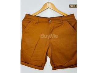 TWILL COTTON SHORT - MID BROWN