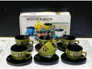 NEW CERAMIC CUPS AND SAUCER SET