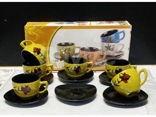 NEW CERAMIC CUPS AND SAUCER SET