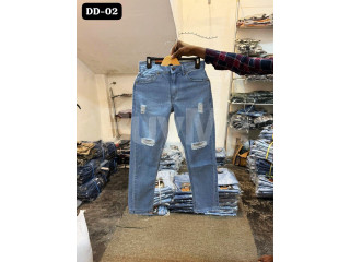 TRENDY MEN RIPPED DENIM - LIGHT BLUE