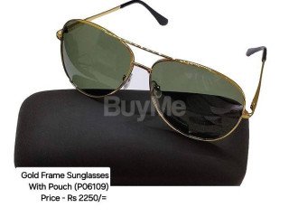 GOLD FRAME SUNGLASSES WITH POUCH