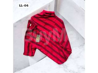 POPCORN SHIRT WITH TRENDY STRIPES - MAROON