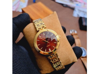 CITIZENS LADIES GOLD WATCH - BROWN DIAL