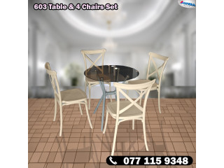MODERN 603 TABLE & 4 CHAIRS SET
