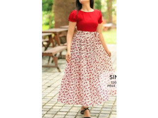 RED LONG FROCK DESIGN