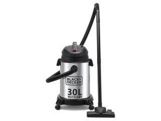 BLACK+DECKER 30L WET & DRY DRUM VACUUM CLEANER 1400W (STAINLESS STEEL TANK)