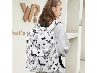 BUTTERFLY PRINTED KOREAN BACKPACK WITH DOLL