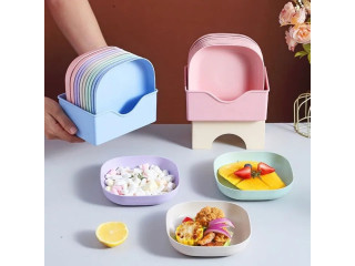 10 PCS PLASTIC SERVING PLATES (P04689)