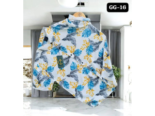 PRINTED HAWAIN SHIRTS - BLUE & YELLOW