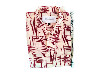 MENS PRINTED LINEN SHIRTS - RED