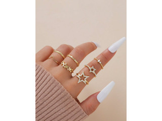 RING SET LADIES GOLD BLACK