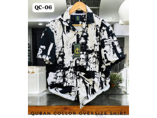 QUBAN COLLOR OVERSIZE SHIRTS - WHITE & BLACK