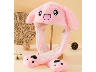 JUMPING EAR RABBIT DESIGN PINK HAT
