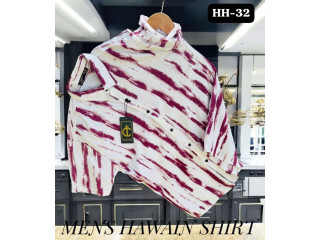 STUNNING PRINTED HAWAIN SHIRT - PURPLE & WHITE