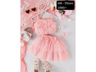 PINK ROSES DESIGN FROCK