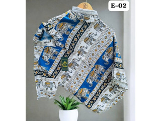 THE ELEPHANT PRINTED HAWAIIAN SHIRT - LIGHT BLUE