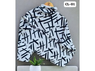 MENS HAWAIN SHIRT - BLACK & WHITE