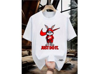 WHITE TEE WITH 'JUST DO IT' PRINT
