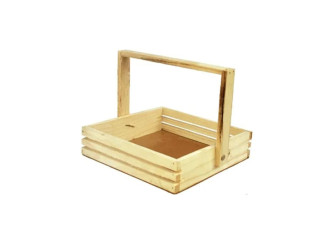 WOODEN GIFT HAMPER BASKET WITH A HANDLE - PREMIUM QUALITY FOR SALE