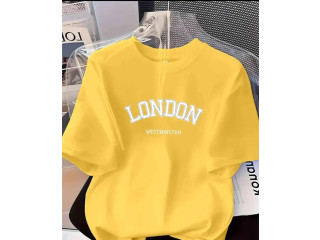 YELLOW TEE WITH 'LONDON WESTMINSTER' PRINT