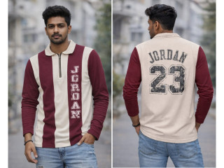 MEN’S L/S TWO TONE COLLAR T-SHIRT