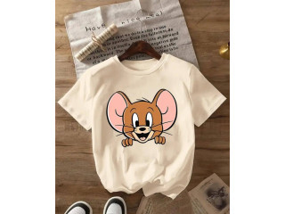 MOUSE PRINT T SHIRT WITH LADIES