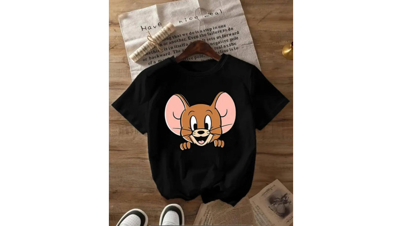 black-color-casual-wear-t-shirt-with-ladies-big-0