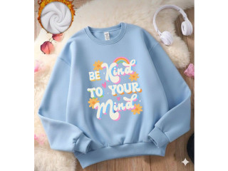 CASUAL TEE WITH 'BE KIND TO YOUR MIND' PRINT