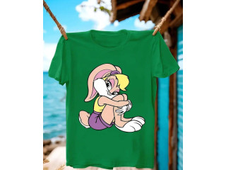 GREEN PRINT CASUAL TEE WITH LADIES