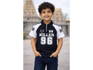 BOYS COLOR ZIPPER T-SHIRT